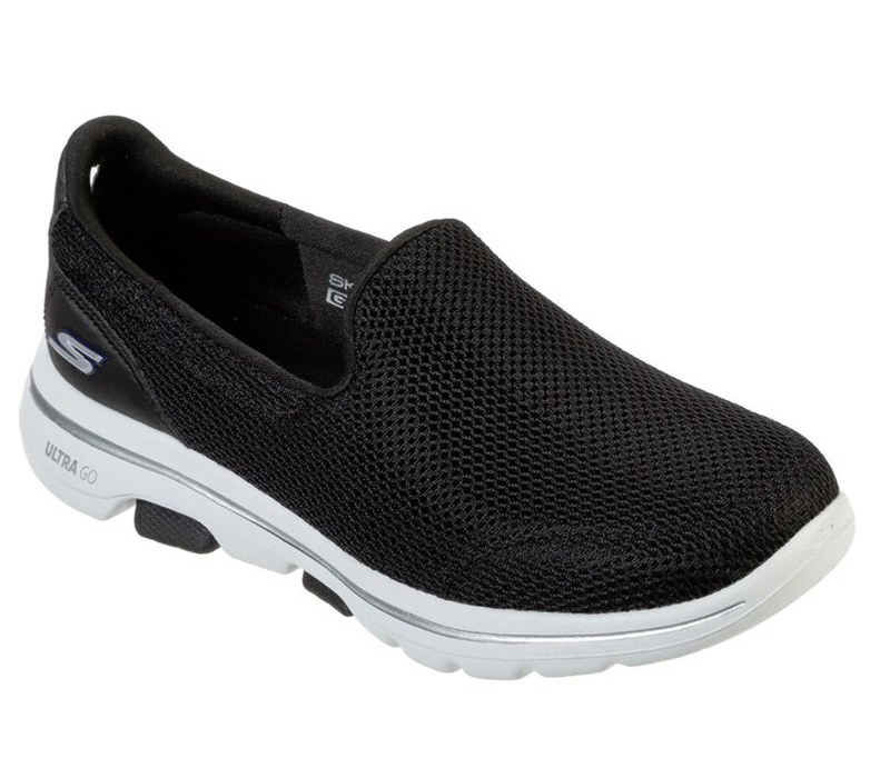 Skechers Gowalk 5 - Womens Slip On Shoes Black/White [AU-HD3839]